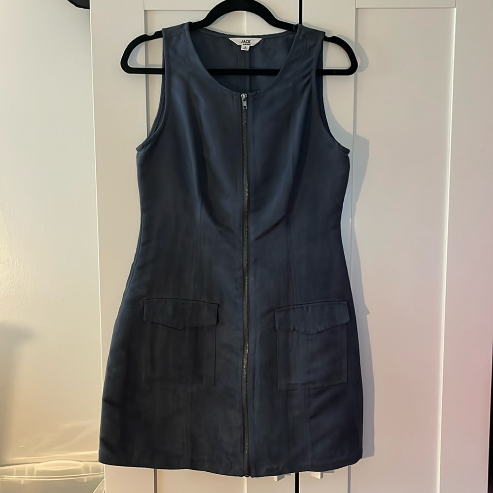 Size 4 Suede Zip-Up Dress